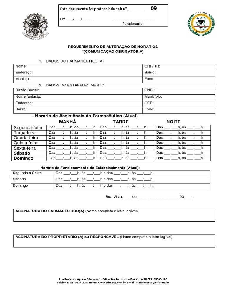 09 Declara o altera o de Hor rios PDF