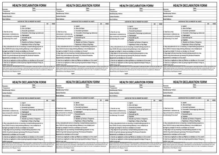 Health Monitoring Form Nnhs PDF