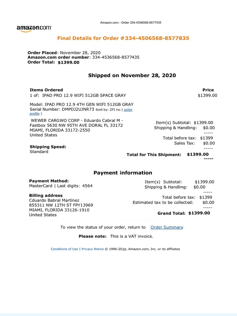 Amazon Invoice PDF Invoice Services (Economics) | PDF | World Wide Web ...