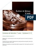 Cantares de Salomao 1a Aula - Cantares 3 - 1 5