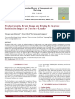 Product Quality, Brand Image and Pricing To Improve Satisfaction Impact On Customer Loyalty