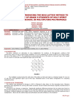 The Effect of Introducing The Box/Lattice Method To The Competency of Grade 9 Students of Holy Spirit National High School in Multiplying Polynomials