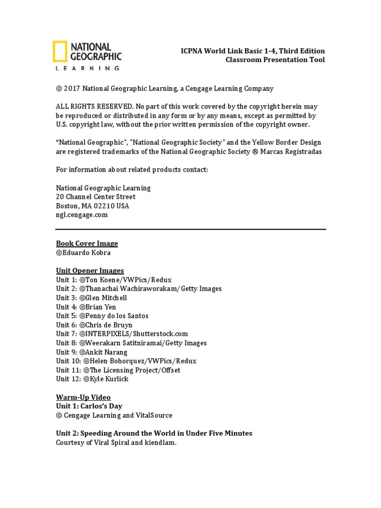 World Link ICPNA Basic 1-4 CPT Credits | PDF | Natural