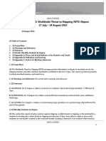 U.S. Navy Office of Naval Intelligence Worldwide Threat to Shipping (WTS) Report, 27 July - 24 August 2022
