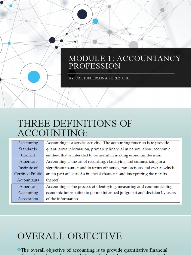 Module 1 Accountancy Profession PDF Accounting Accountant