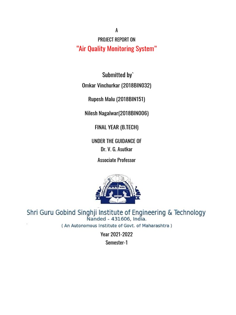 Air Pollution Monitoring PDF Sensor Computer Network