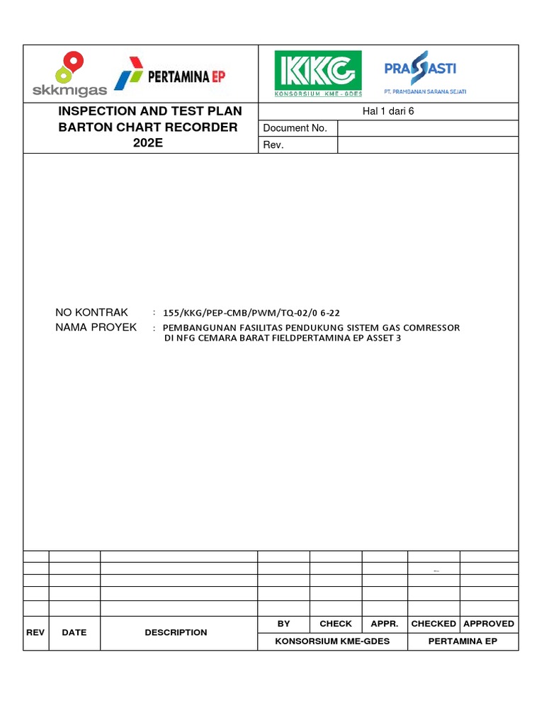 Inspection and Test Plan Barton Chart Recorder 202E PDF