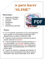 Pasos para Hacer Slime