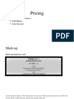 Pricing: Mark-Up and Mark-Down Profit Margin Series Discount