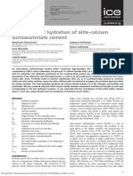 Synthesis and Hydration of Alite-Calcium Sulfoaluminate Cement