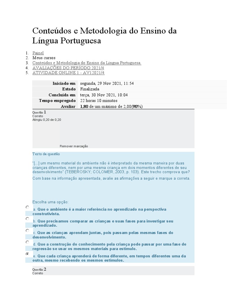 Metodologia do Ensino de Língua Portuguesa | PDF | Alfabetização ...