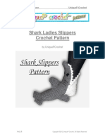 Shark Ladies Slippers Crochet Pattern