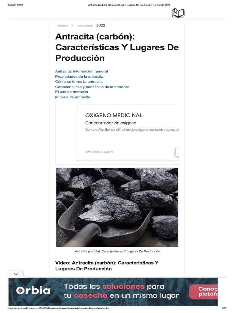 Propiedades de La Antracita PDF