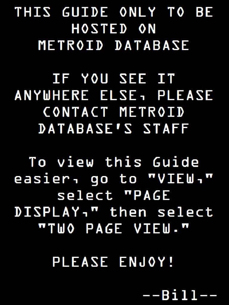 Metroid II Unofficial Players Guide | PDF