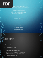 Pushdown Automata: Unity University Dept. of Computer Sci. SECTION: N1-2/12