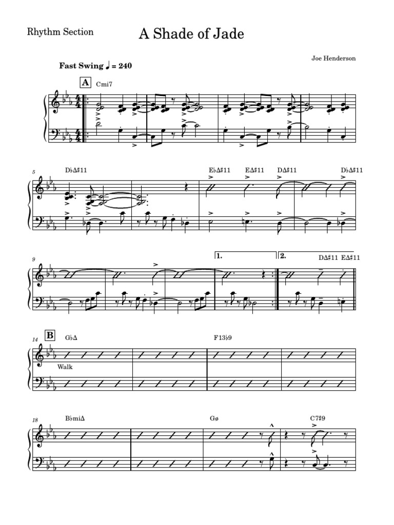 A Shade of Jade - Rhythm - Section | PDF