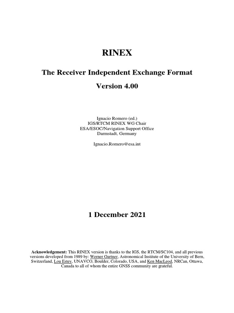 RINEX 4.00 Overview and Features | PDF | Global Positioning System ...