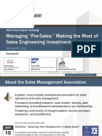 Managing "Pre-Sales:" Making The Most of Sales Engineering Investments