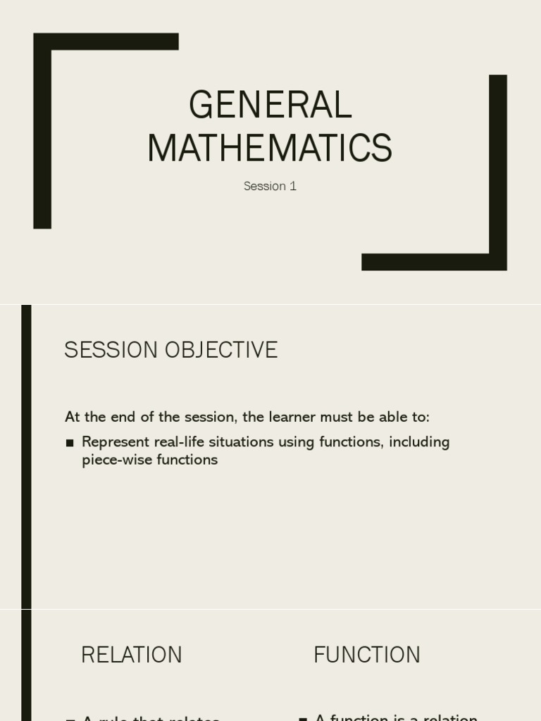 Gen-Math-Q1-Session-1 | PDF | Function (Mathematics) | Analysis