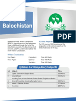 Balochistan: Syllabus For Compulsory Subjects