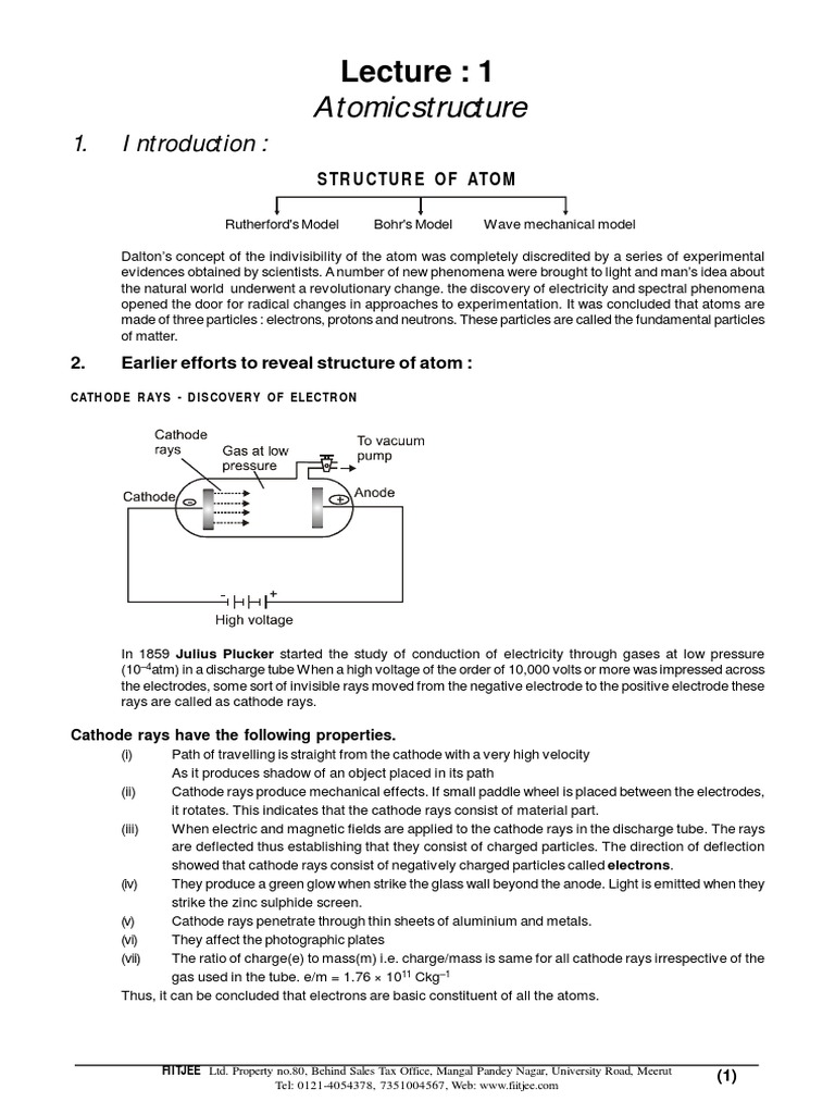 Atomic Teaching Notes Reso | PDF | Atoms | Photoelectric Effect