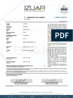 Certificado de Calibración - Laboratorio de Longitud: Tamiz 8" Pinzuar Granotest 74161