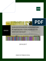 Planificación y Evaluación de Los Servicios Sociales 2 PARTE. 2016-17