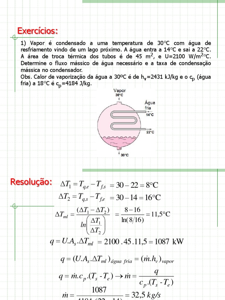 Trocador de Calor Exerccios 2022.1 | PDF | Física Aplicada e ...