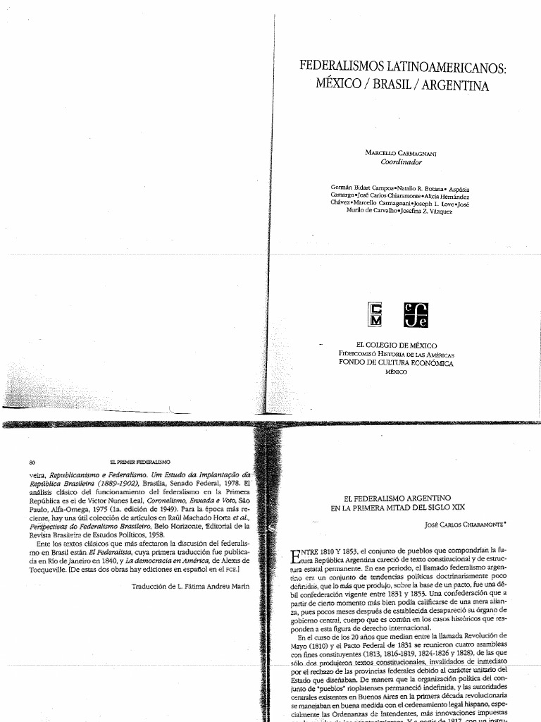 Chiaramonte, José Carlos El Federalismo Argentino PDF
