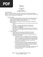 Physics Lesson Plan 10 - Light