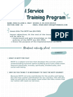 National Service National Service Training Program Training Program