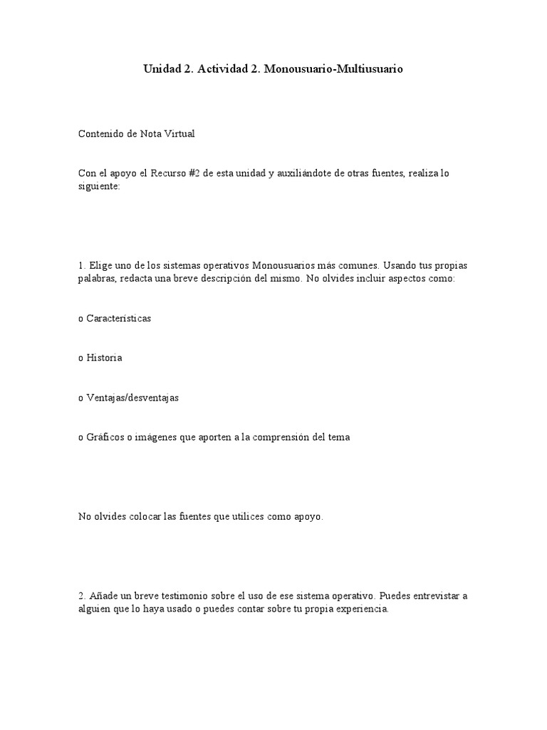 Unidad 2 Actividad 2 | PDF | Compatibles con PC Ibm | Computadoras ...