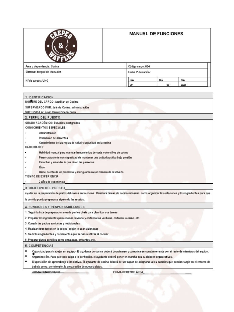 Manual de Funciones - Kevin Daniel Pineda Parra 10-1 | PDF | Artes ...