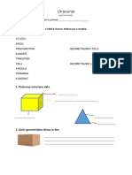 Delovni List - Utrjevanje Geometrije