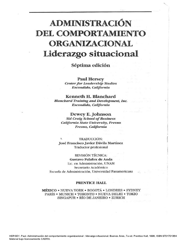 Administraci n del comportamiento organizacional hersey cap 7 8 9 1
