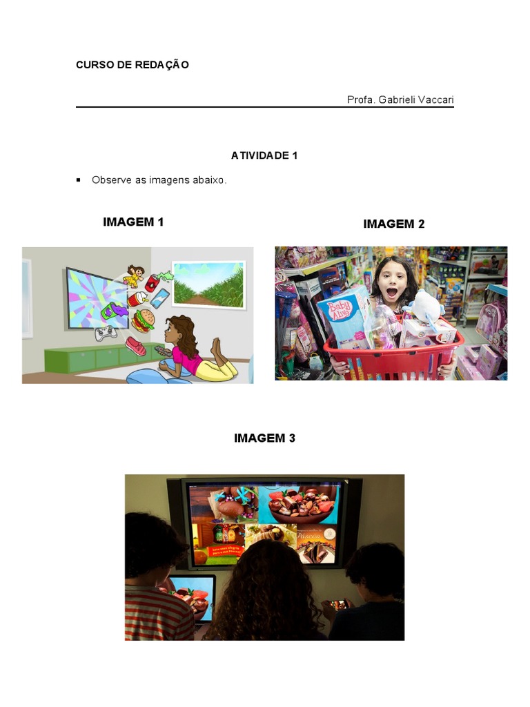 Atividade - Relação Texto e Imagem | PDF