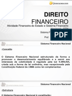 DIREITO FINANCEIRO. Atividade Financeira Do Estado e Sistema Financeiro Nacional - SFN. Sistema Financeiro Nacional. Prof. Thamiris Felizardo