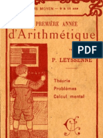 Pierre Leyssenne LA PREMIERE ANNEE D'ARITHMETIQUE Librairie Armand Colin Paris 1915