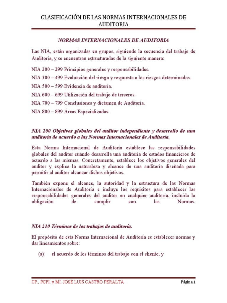 Normas Internacionales de Auditoria | PDF | Auditoría | Contralor