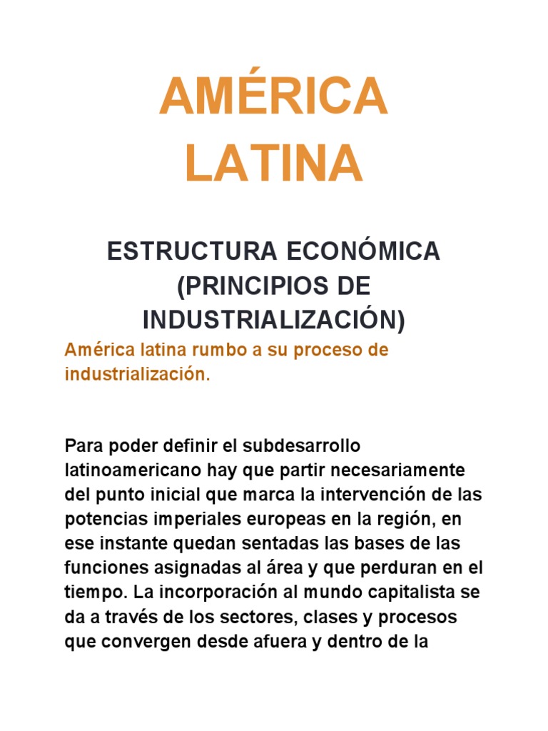 Industrialización en América Latina | PDF | America latina | Gran depresion