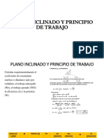 Plano Inclinado y Principio de Trabajo