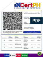 Covid-19 Vaccination Certificate: Ser Dennis Amoranto Octavio