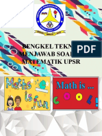 Bengkel Teknik Menjawab Soalan Matematik Upsr