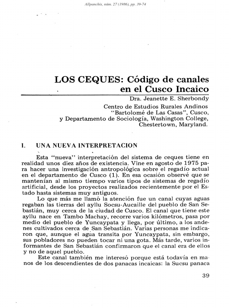 Ceques: Sistema de Canales en Cusco | PDF | Imperio Inca | Andes