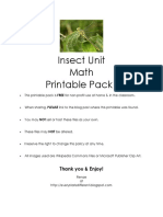 Insect Unit Math Printable Pack 1