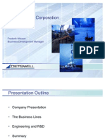 DIETSWELL Corporation Presentation Outlines Drilling Services Business