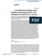 First Computational Design Using Lambda Superstrings and in Vivo Validation of Sars Cov 2 Vaccine
