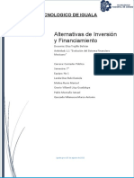 1.1 Alternativas de Inversión y Financiamiento