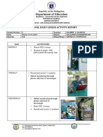 Department of Education: Individual Daily Lesson Activity Report