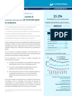 Rentabilidad objetivo del capital propio en Colombia 15.2% para diciembre 2018